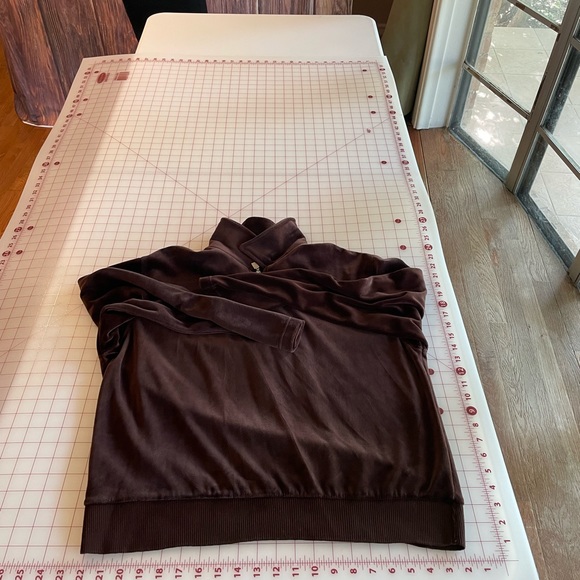 Liz Claiborne Liz Sport size XL brown velvet comfy pullover athletic lounge - Picture 4 of 16